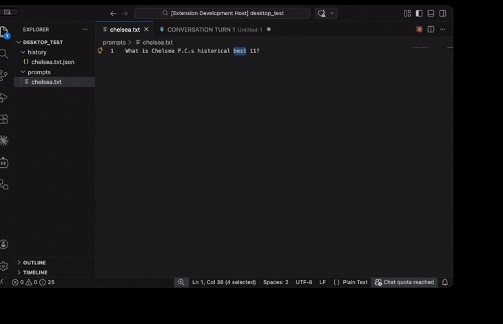 Claude Prompt Reader: updating a prompt file and continuing the conversation