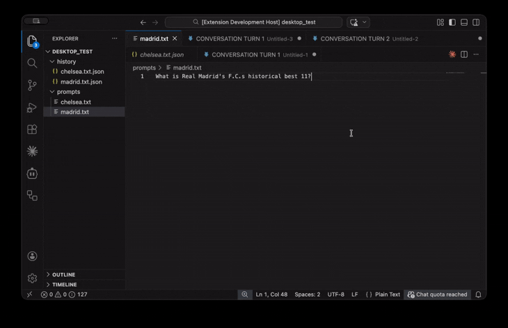 Claude Prompt Reader: clearing chat history for all prompt files
