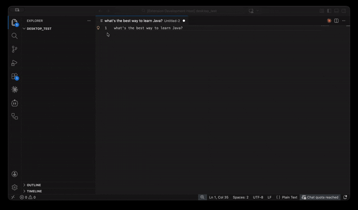 Animated demo of the Save Selected Text VS Code extension in action